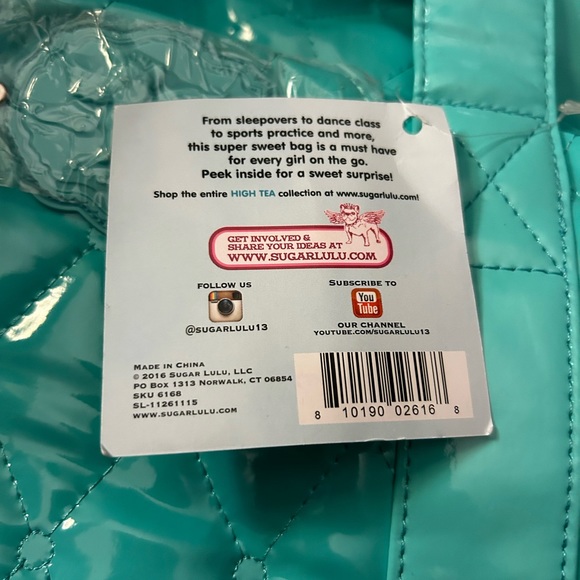 SugarLulu High Tea Dance Sports Large Duffel Bag -Large 18”x11”x9” (NWT) Mint - Picture 8 of 8